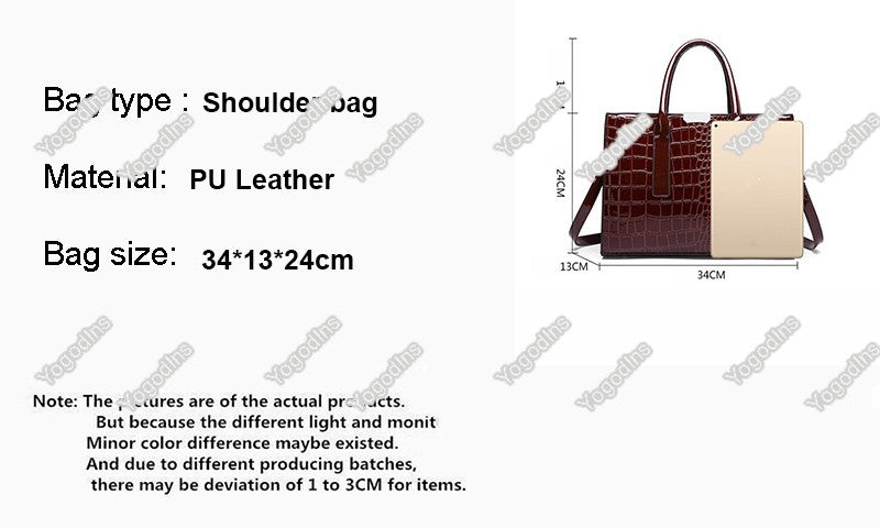 Luxury Crocodile Pattern Handbag ?Women Large Capacity Shoulder Bag? PU Leather Top-handle Bag? Brands Crossbody Bag Totes sac