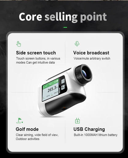 Telêmetro a laser multifuncional Nohawk para golfe com telemetria de inclinação e trava de bandeira para caça, construção, monocular