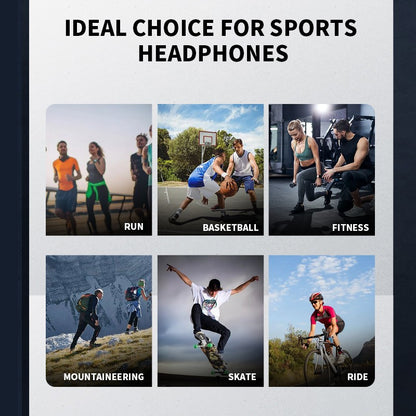 Real Bone Conduction Headphone Wireless Earphone Bluetooth 5.3 Sports Headsets Hands-free with Mic for Running