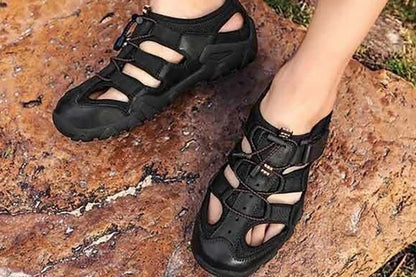 New Summer Mens  Sandals Genuine Leather Antiskid Breathable Outdoor Sandalias Trekking Casual Beach Shoe Male Loafers Big Size