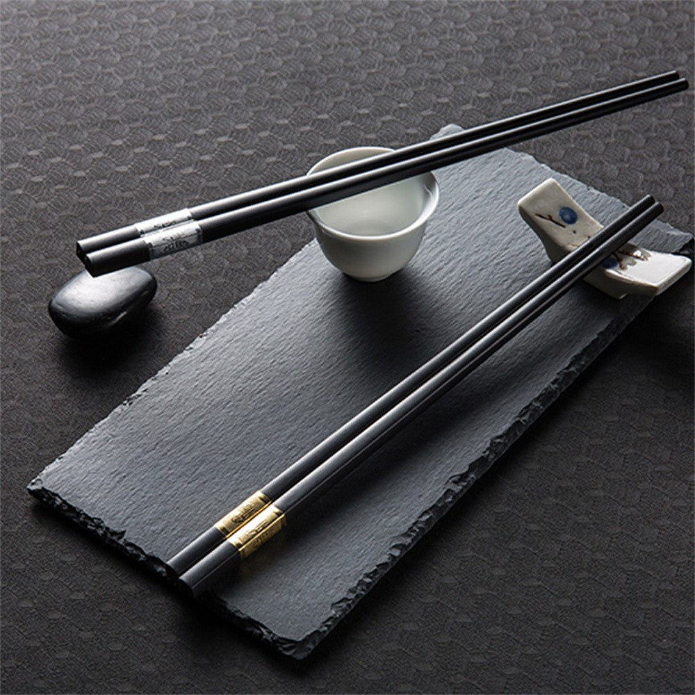 1 Pair Chinese style chopsticks tableware food stick alloy Catering utensils sushi sticks Non-slip Household Kitchen Utensils