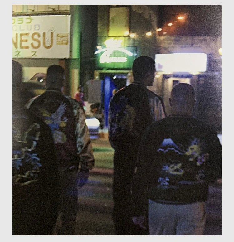 Non Stock Suka Reversible Souvenir Jacket Embroidered Sukajan Baseball Outerwear