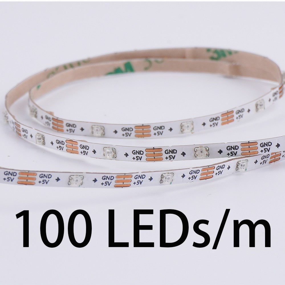 Super Thin 3mm WS2812b LED Strip Light DC 5V 12V Individually Addressable SPI RGB Pixel LED Tape Ribbon Dream Colour DIY