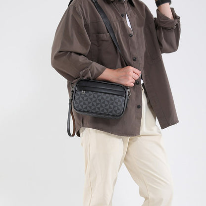 Casual Lightweight Business Shoulder Bags for Men PU Leather Messenger Bag Comfortable Wide Strap Crossbody Bags Designer Male