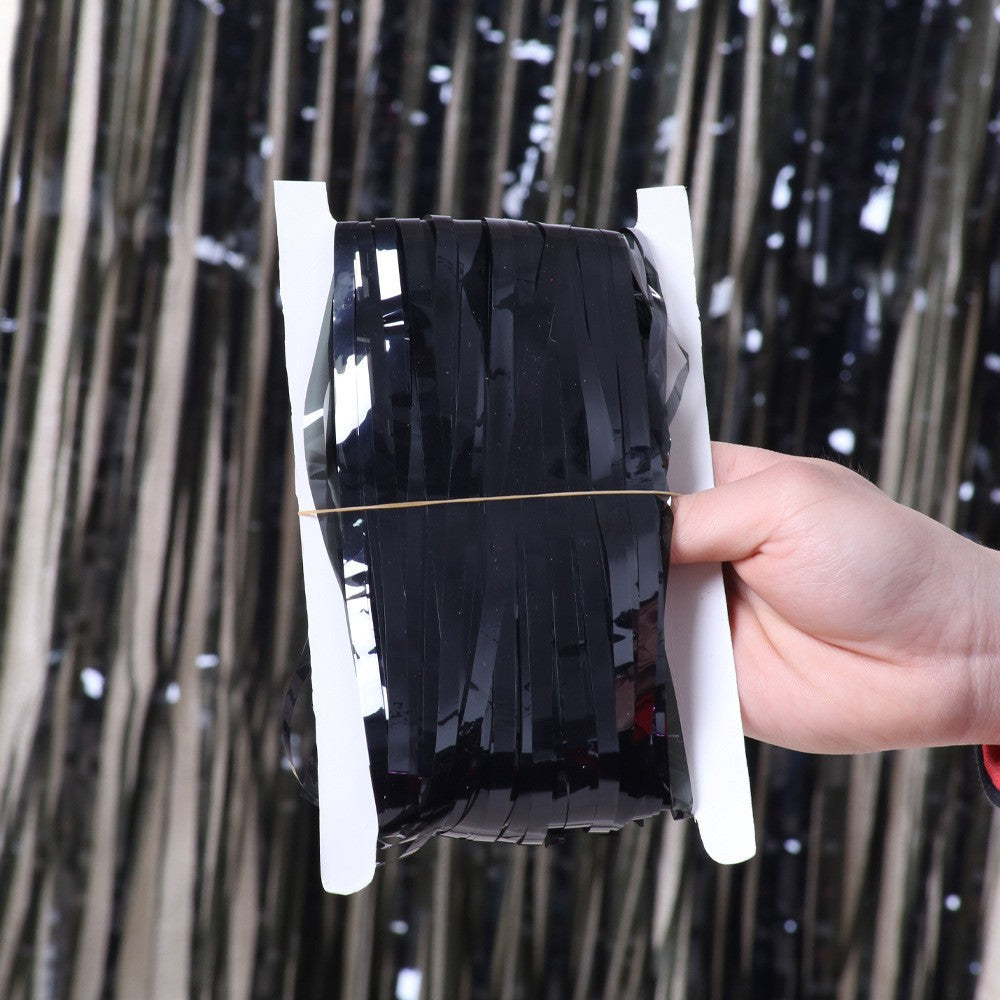 Metallic Tinsel Foil Fringe Curtains Photo Backdrop Glitter Streamers Foil Fringe Backdrop Curtain for Xmas Wedding Background