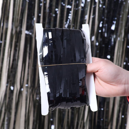 Metallic Tinsel Foil Fringe Curtains Photo Backdrop Glitter Streamers Foil Fringe Backdrop Curtain for Xmas Wedding Background