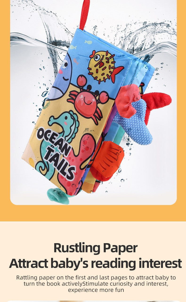 Puzzle Early Education Toys Ocean Style Baby Cloth Books 4 Page Soft Washable Tearable Toy for 0-3 Year Old Babies Newborn Gift