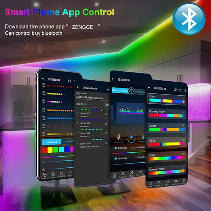 WS2812B LED Strip 5V 12V USB Bluetooth Music Controller Kit  Individually Addressable  RGB LED Strip 30/60/74/96/144Leds/m DC5V