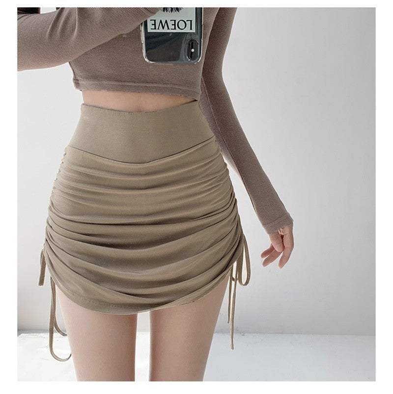 Sexy Bandage Summer Skirts Women Black High Waist Elastic Mini Skirt With shorts Hot Club A Line Slim Bodycon Skirts for Women