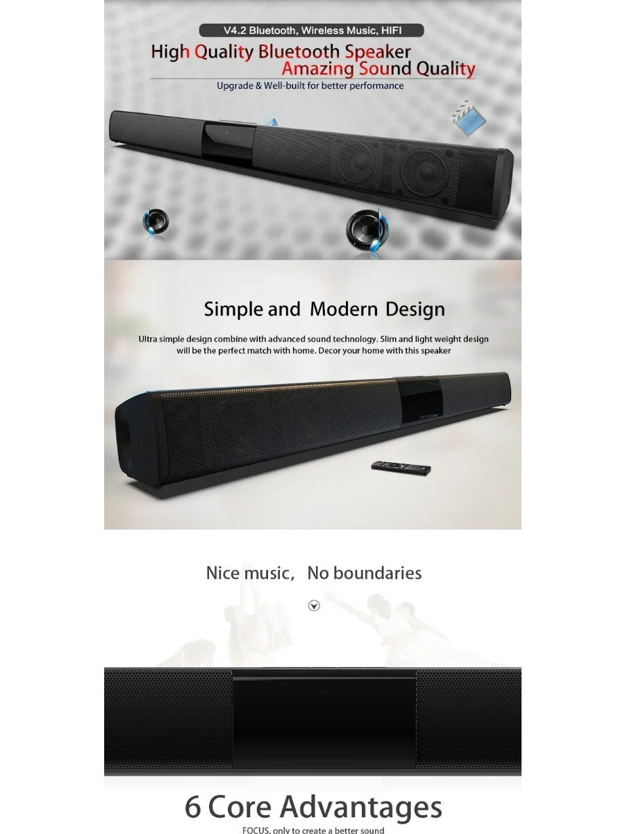 Poderoso Alto-falante Bluetooth Sem Fio para Home Theater Computador TV Carro Soundbar Subwoofer com Graves Fortes Rádio caixa de som