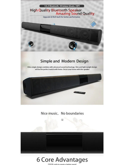 Poderoso Alto-falante Bluetooth Sem Fio para Home Theater Computador TV Carro Soundbar Subwoofer com Graves Fortes Rádio caixa de som