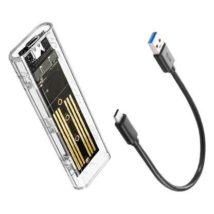M.2 NGFF SATA Tipo C 3.1 Caixa de Disco Rígido 10Gbps Case SSD Externo Transparente Adaptador SSD Externo para 2230 2242 2260 2280