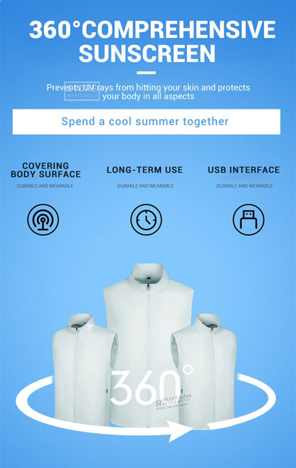 2024 Cool Vest Wearable Cooling Fan Vest Air-conditioned Clothes Cooling 13 Hours for High Temperature Work Fishing Vest Hiking
