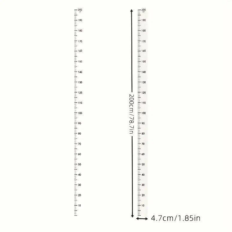 2m Wall Height Measurement Card - Easy-to-Read Durable PC Material Writeable & Removable Ideal for Room Decor Wall Decorations