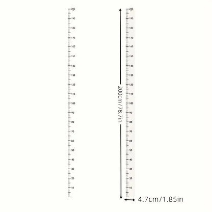 2m Wall Height Measurement Card - Easy-to-Read Durable PC Material Writeable & Removable Ideal for Room Decor Wall Decorations