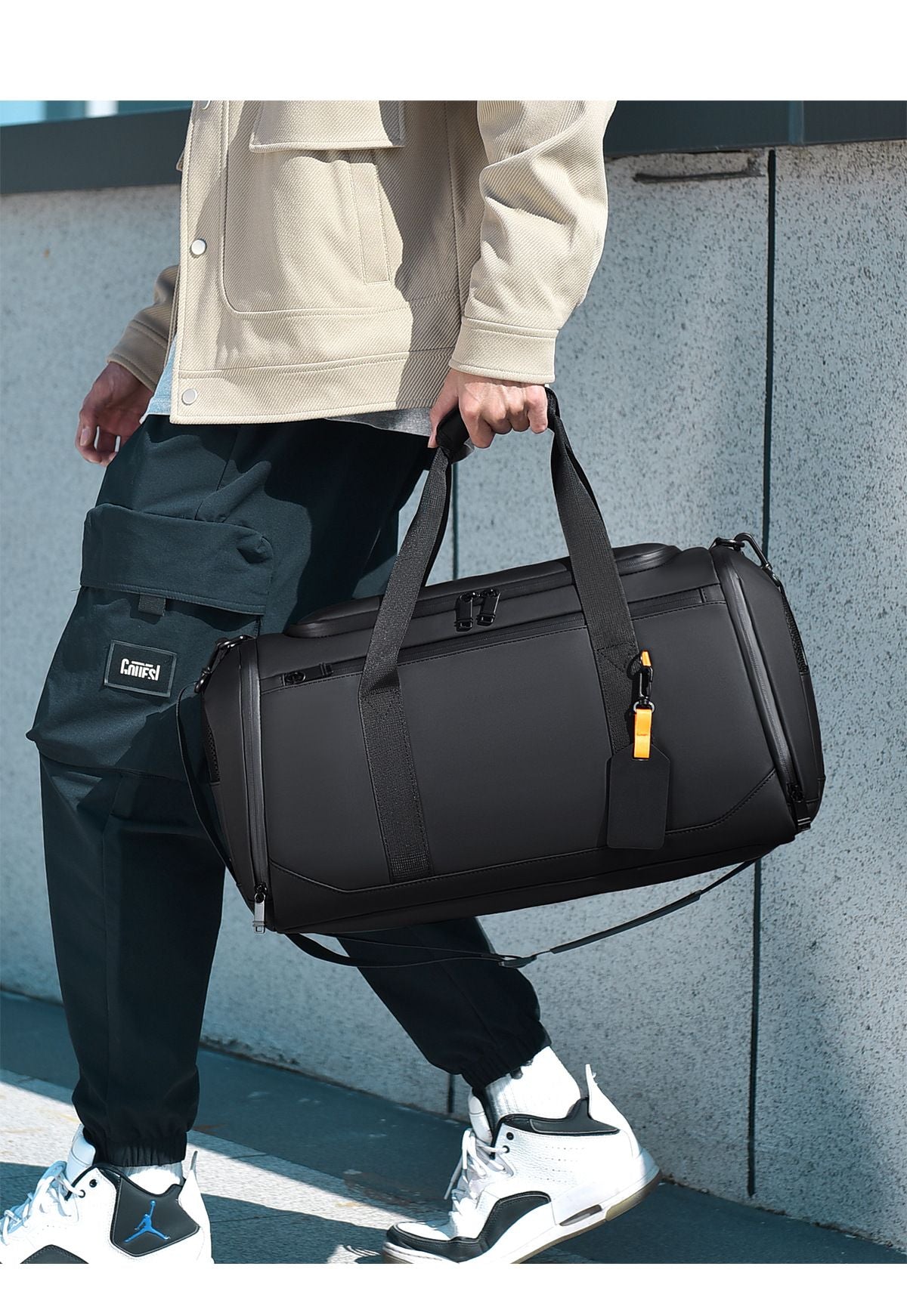 Customized High-end Men's Gym Bag Logo Fitness Bag Sports Bag Dry And Wet Travel Handbag Business Handbag Printed Name