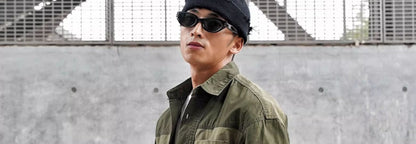 Vintage Patchwork Design Men Autumn Tactical Function Cargo Shirts Y2K High Street Techwear Style Long Sleeve Tops camisetas