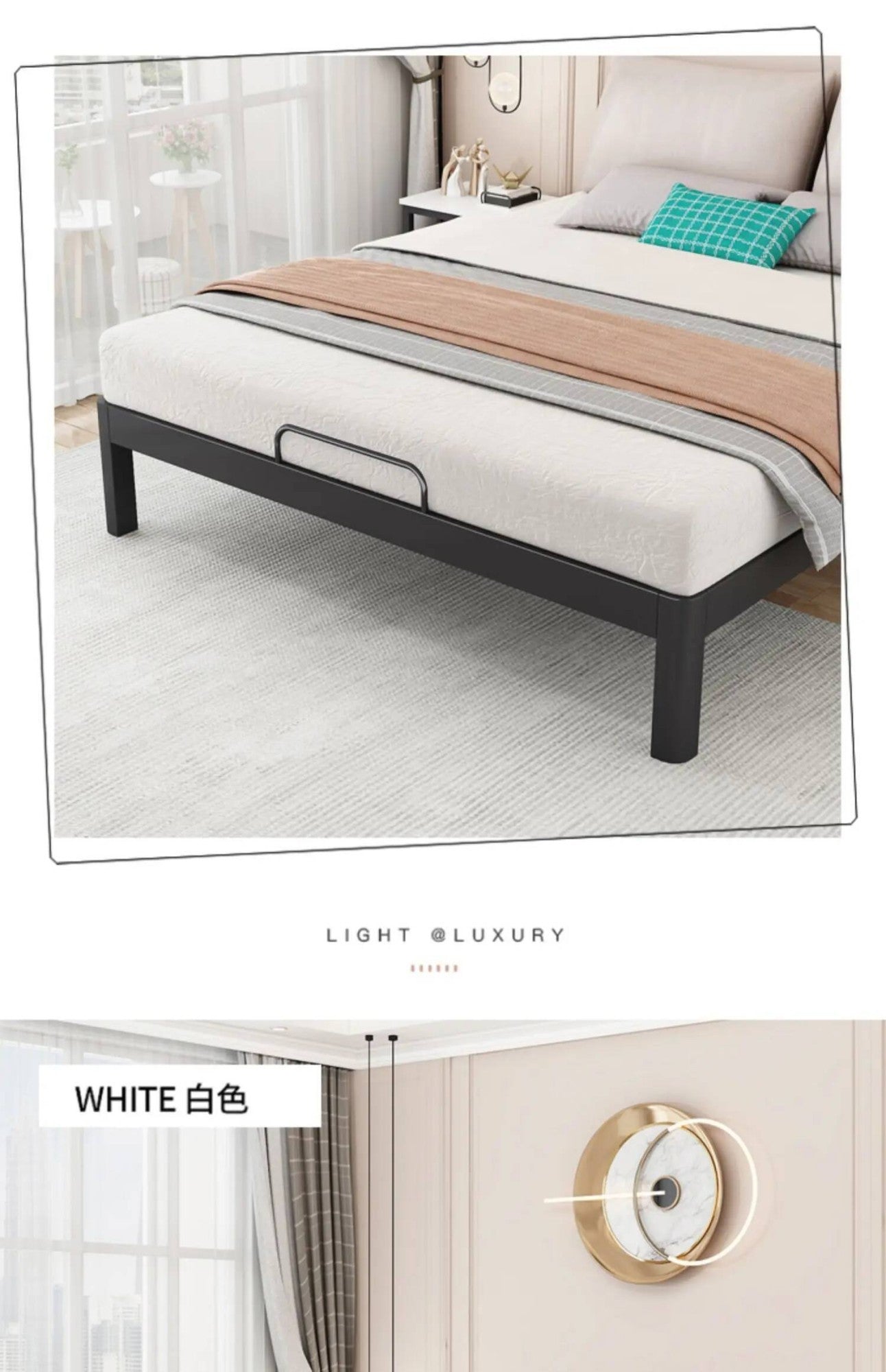 Bedroom Minimalist Bed Frame King Size Metal Hotel Double Bed Frame Modern Lounge Cama Matrimonio Multifuncional Furniture