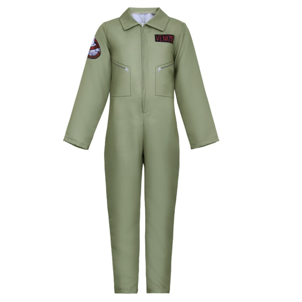 Kids Ghostbusters Movie Cosplay Costumes with Backpack Christmas Gift Carnival Theme Party Clothes Fans Collection