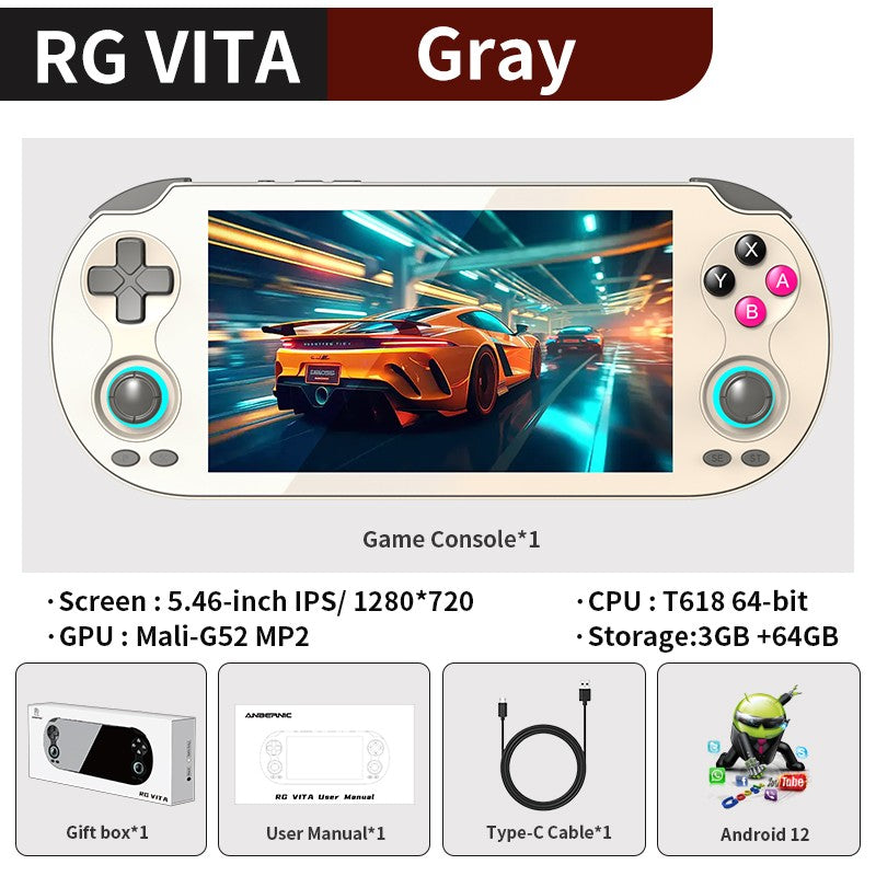 Anbernic RG VITA / RG VITA Pro Handheld Game Console IPS Touchscreen 5000mAh Video Gaming Player Supports AI Streaming RixelHK