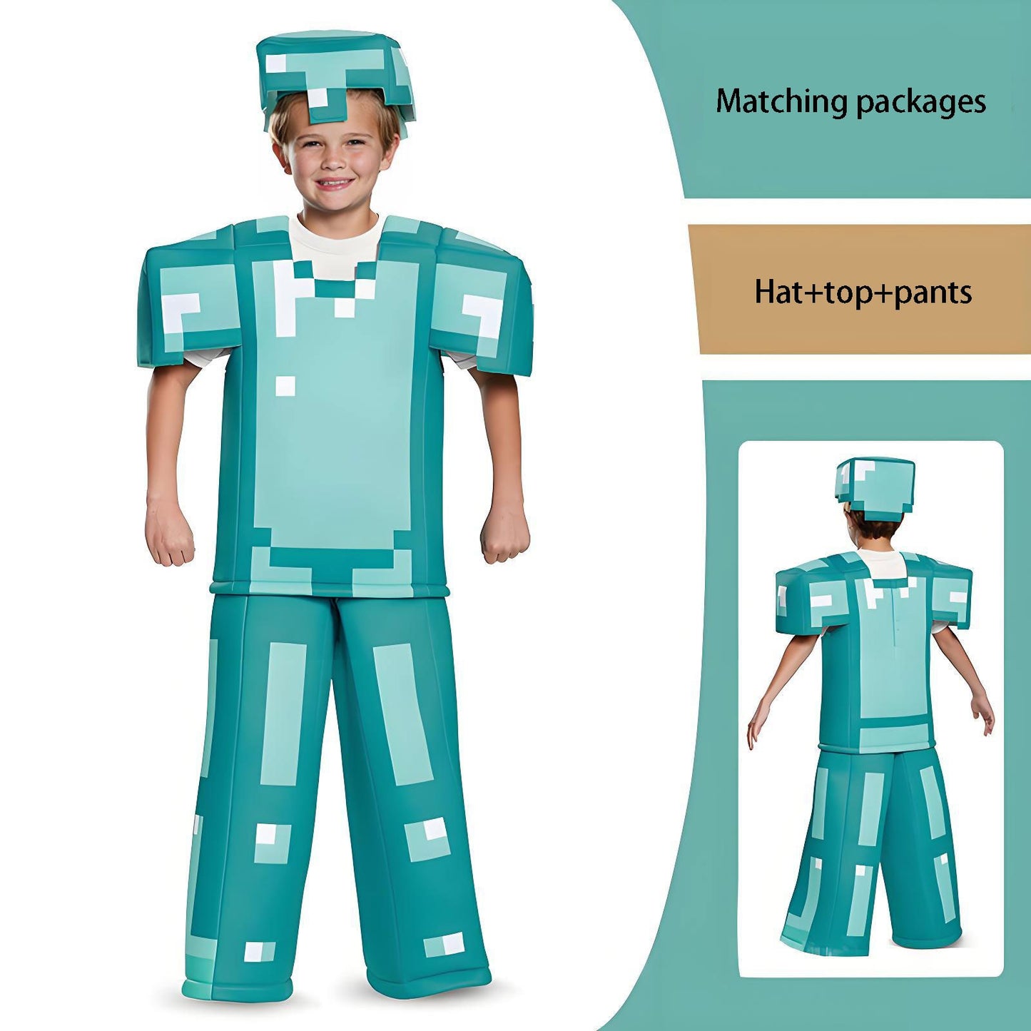 Diamond style armor in the block world | cosplay costumes for game characters | adult wearable armor
