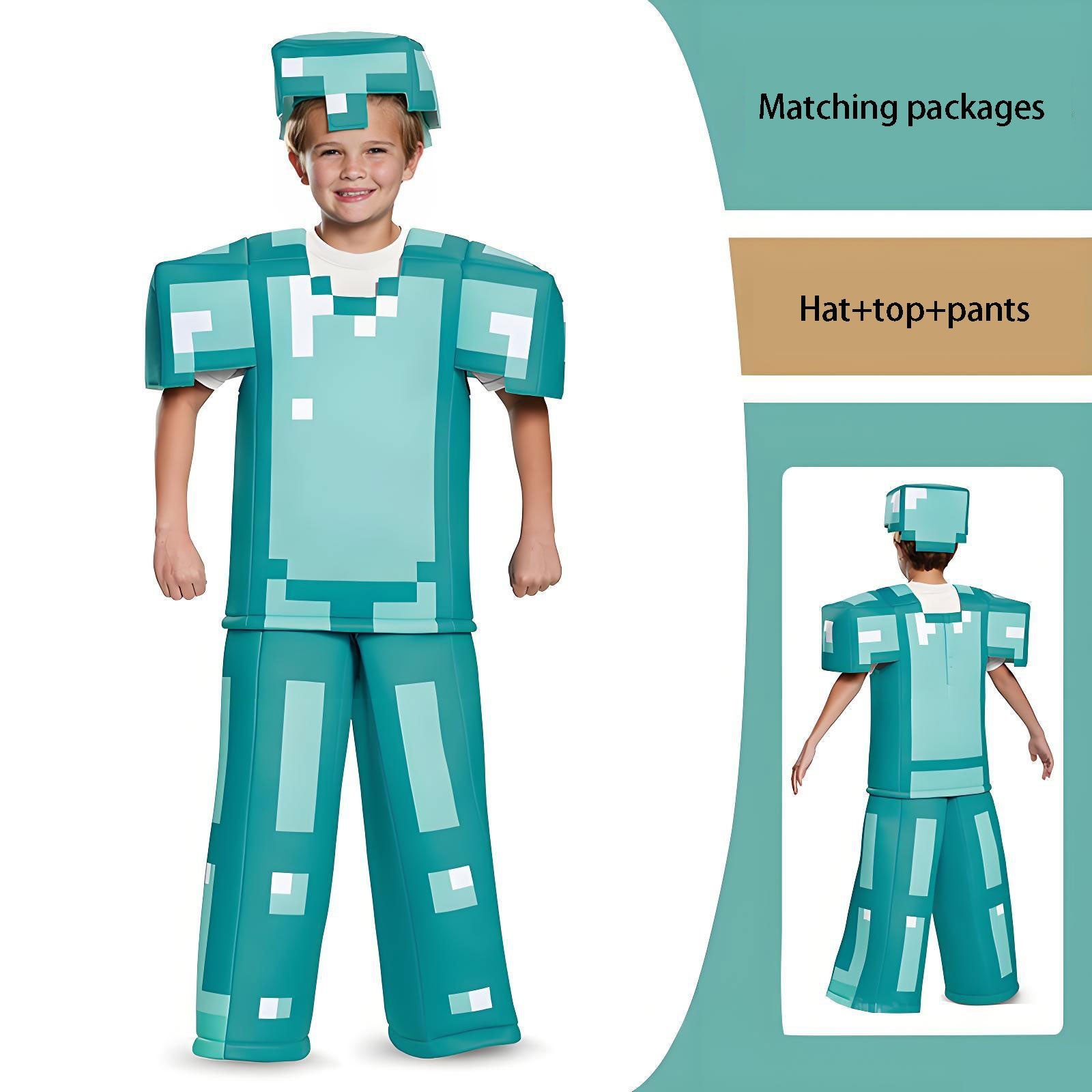 Diamond style armor in the block world | cosplay costumes for game characters | adult wearable armor