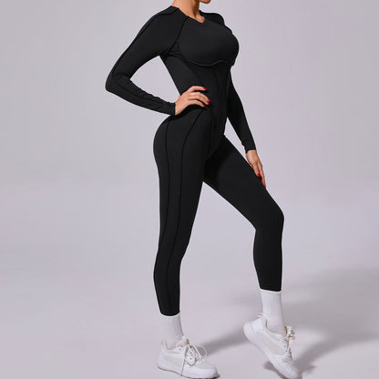 One-piece Yoga Jumpsuit Women Long Sleeved Set Quick Drying Yoga suit Gym Training Suit  Sportswear Bodysuits Women Fitness Set