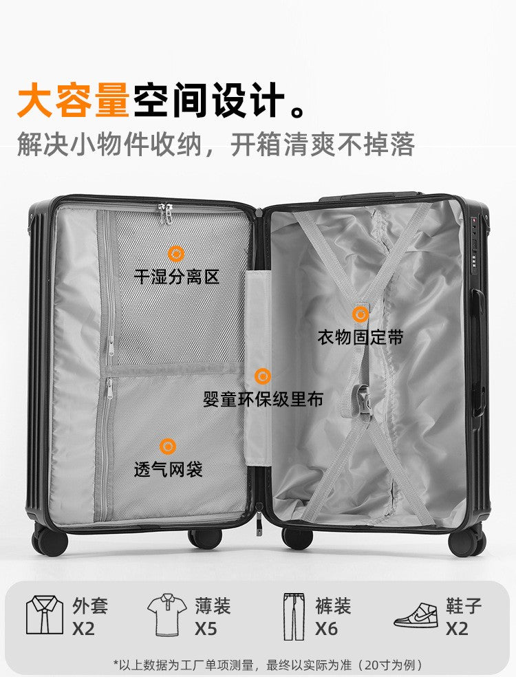 SUSHIMU Suitcase  Travel Suitcase Men 20 24 26 Carry-On Luggage Women PC   Frame Trolley Case