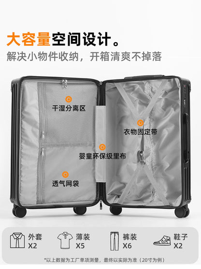 SUSHIMU Suitcase  Travel Suitcase Men 20 24 26 Carry-On Luggage Women PC   Frame Trolley Case