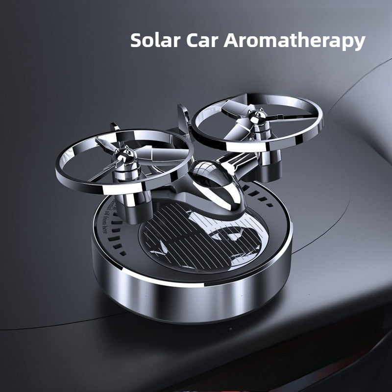 Helicóptero Rotativo Movido a Energia Solar Aromatizador de Carro Solar Difusor de Aroma Automotivo de Liga de Alumínio