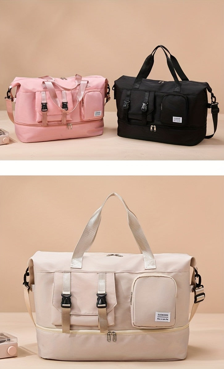 Large Capacity Multi-Functional Travel Duffel Bag & Gym Tote with Multiple Compartments, Durable Nylon Sports Bag