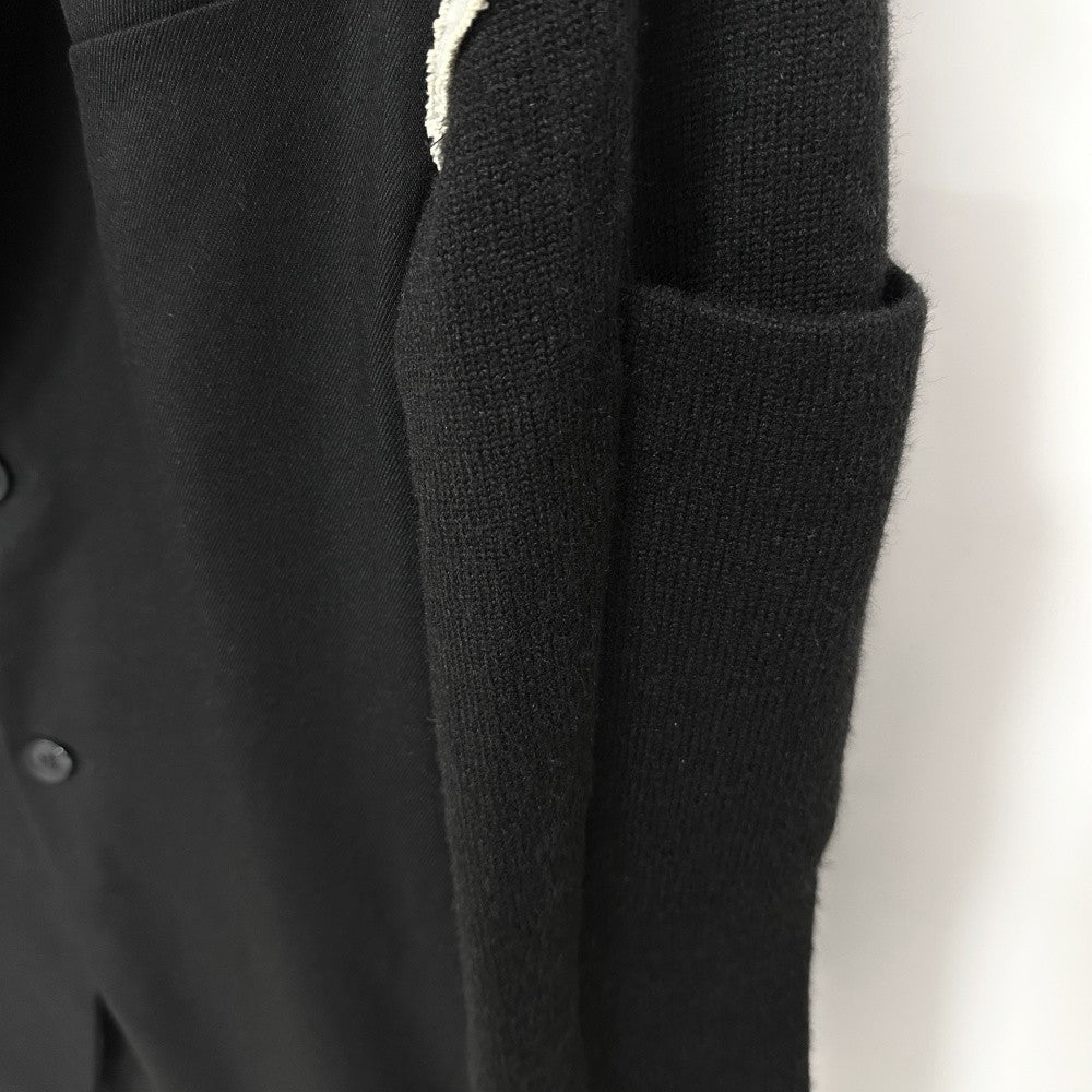 High Street Men's and Women's RO Dark Show Knitted Edge Splicing Sleeve Wide Shoulder Windbreaker Coat Medium Length Blazer Coat