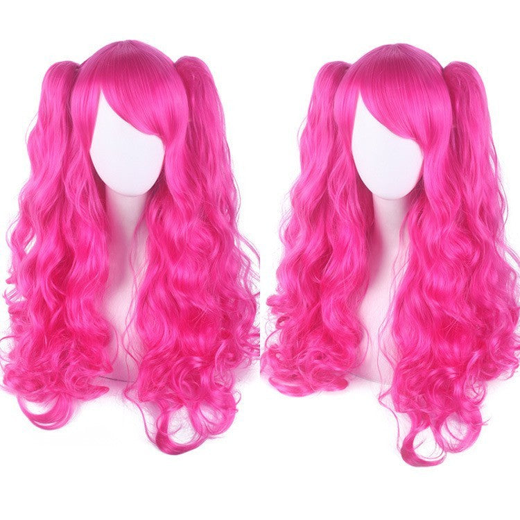 Cosplay Anime Wig Lolita Cute Lolita Double Ponytail Long Curled Hair Fake Hair Synthetic fiber wig