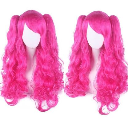 Cosplay Anime Wig Lolita Cute Lolita Double Ponytail Long Curled Hair Fake Hair Synthetic fiber wig