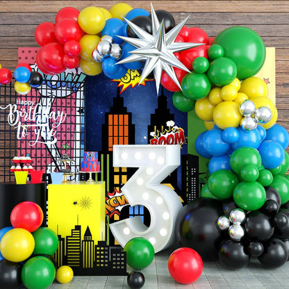 City Hero Birthday Arched Background Cloth Christmas Decoration Birthday Party Decoration 2026 New Year Decoration
