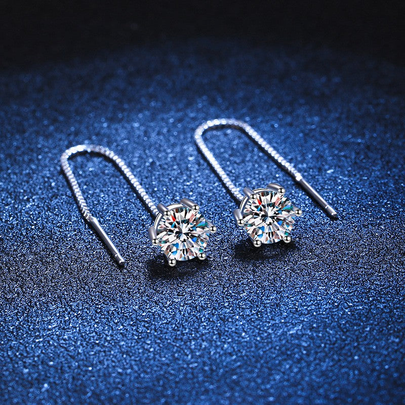 Brincos Pendentes de Moissanite de Dez Quilates para Mulheres, Joia Elegante com Corte Hexagonal, Presente de Luxo para Aniversário e Festas