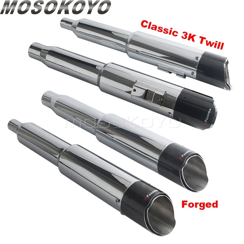Exhaust System Slip-On Motorcycle Muffler Exhaust Pipe Carbon Fiber For Harley Touring Electra Road Street Glide Road King 17-up