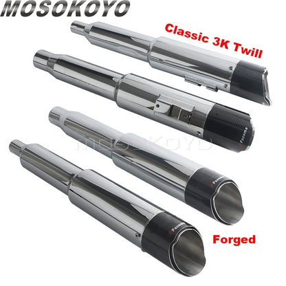 Exhaust System Slip-On Motorcycle Muffler Exhaust Pipe Carbon Fiber For Harley Touring Electra Road Street Glide Road King 17-up