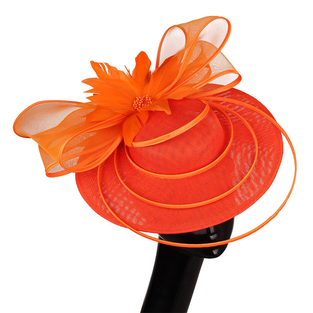 Chapéus Fascinators Femininos Multimodais com Laço de Flor Imitação Chapéu Noiva Derby Pillbox Casamento Acessórios de Cabelo