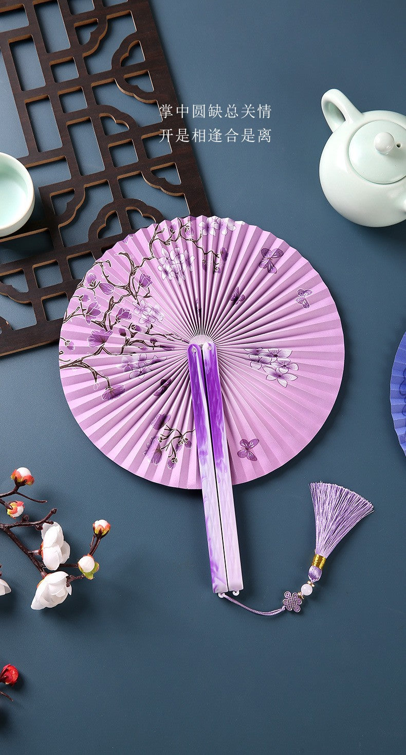 Chinese Japanese Style Silk Fan Folding Fan Wedding Fan Art Gifts Dance Hand Fan Vintage Bamboo Folding Hand Held Flower Fan