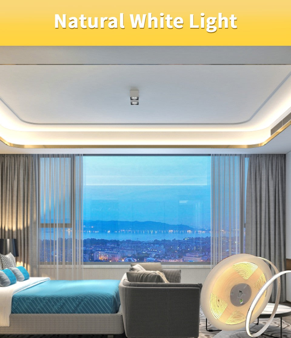 24V 12V COB LED Strip Light 8mm 320LEDs/M High Density Flexible Diode Tape Ribbon for Room Decor 1M 2M 3M 5M 10M Linear Dimmable