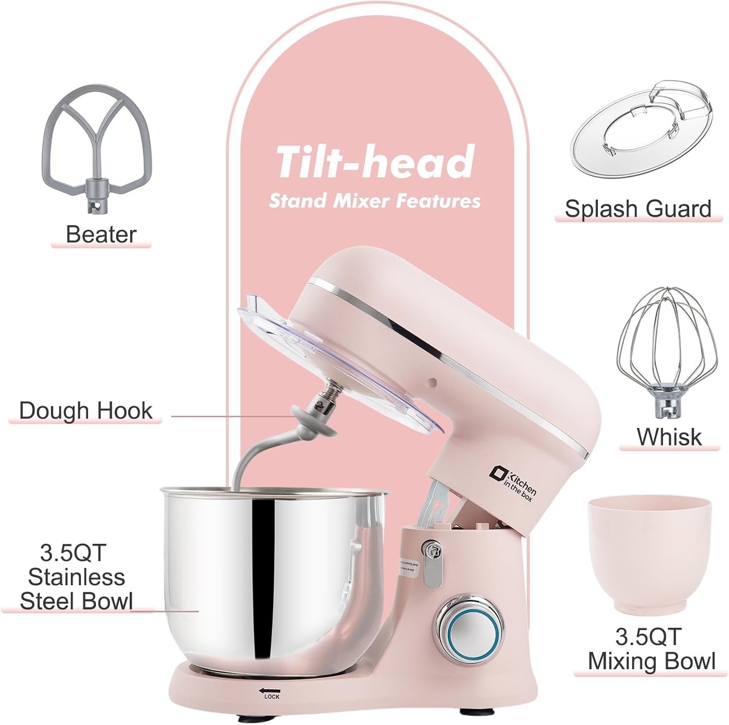 Batedeira KitchenAid de 10 velocidades, leve, acabamento fosco, com tigela de 3,5 litros para uso doméstico na cozinha