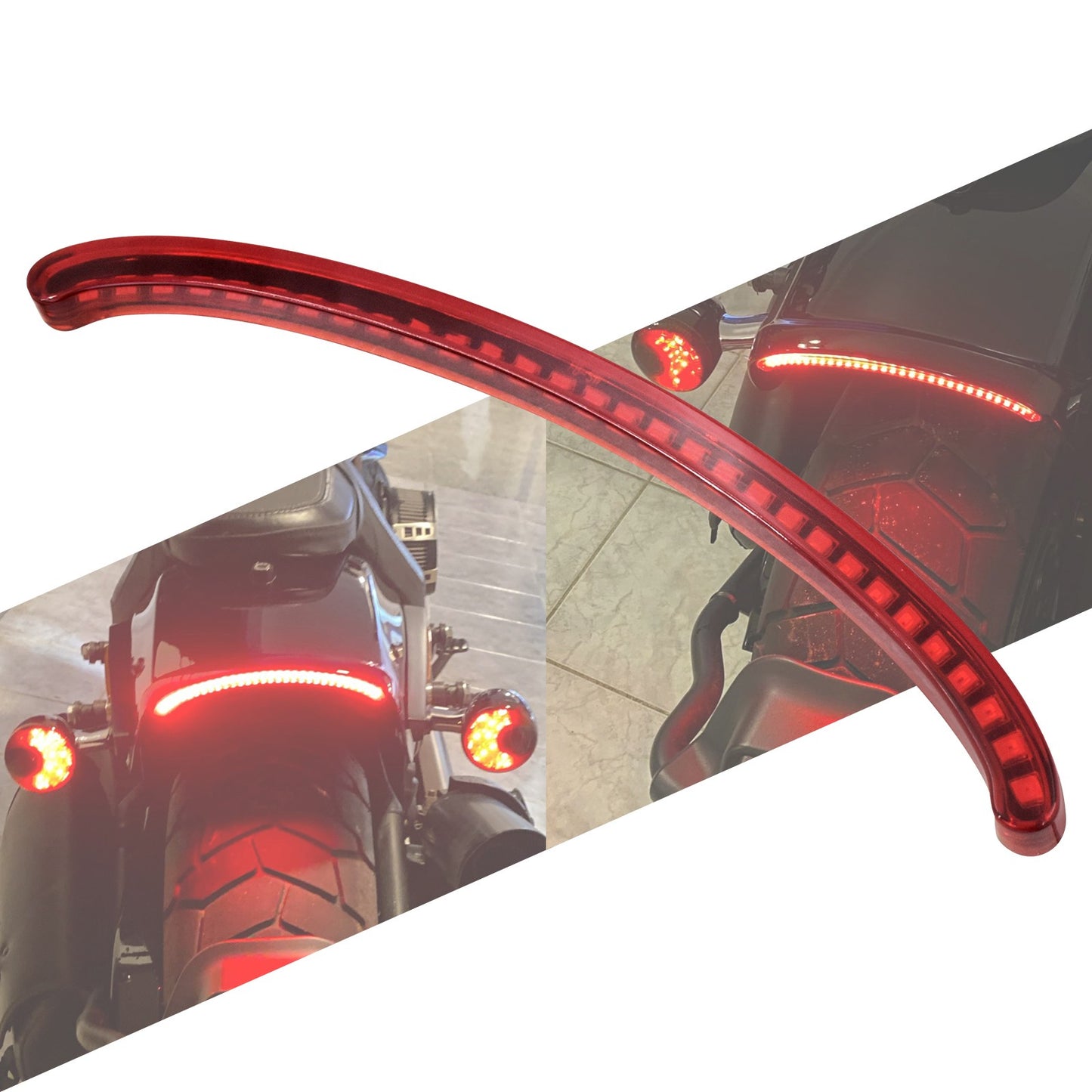 Lanterna Traseira de LED para Motocicleta, Luz de Freio e Seta em ABS para Harley Softail Fat Bob FXFBS 114 FXFB 107 2018-Up Vermelho