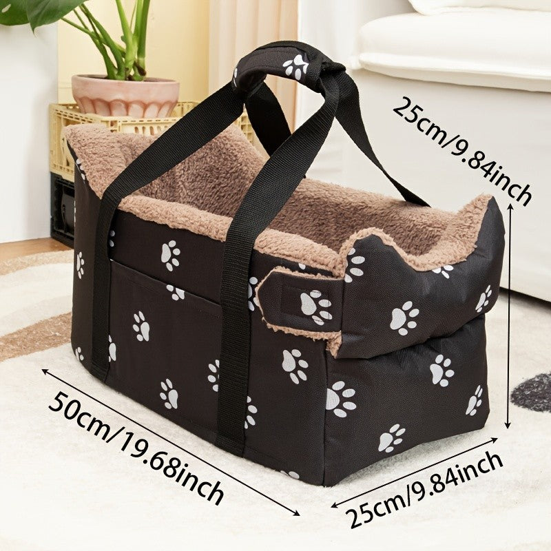 Assento Elevatório Portátil Pequeno e Confortável para Carros - Cama de Viagem de Segurança Durável em Poliéster para Cães e Gatos, para Console Central