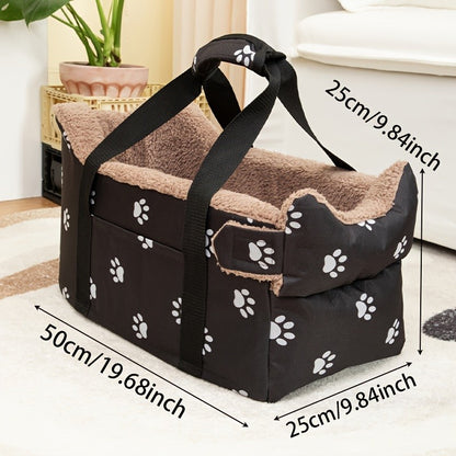 Assento Elevatório Portátil Pequeno e Confortável para Carros - Cama de Viagem de Segurança Durável em Poliéster para Cães e Gatos, para Console Central