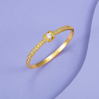 Pulseira de ouro AU999 com fechos de diamante, pulseira feminina simples e leve AU750, joia de ouro 24K verdadeiro