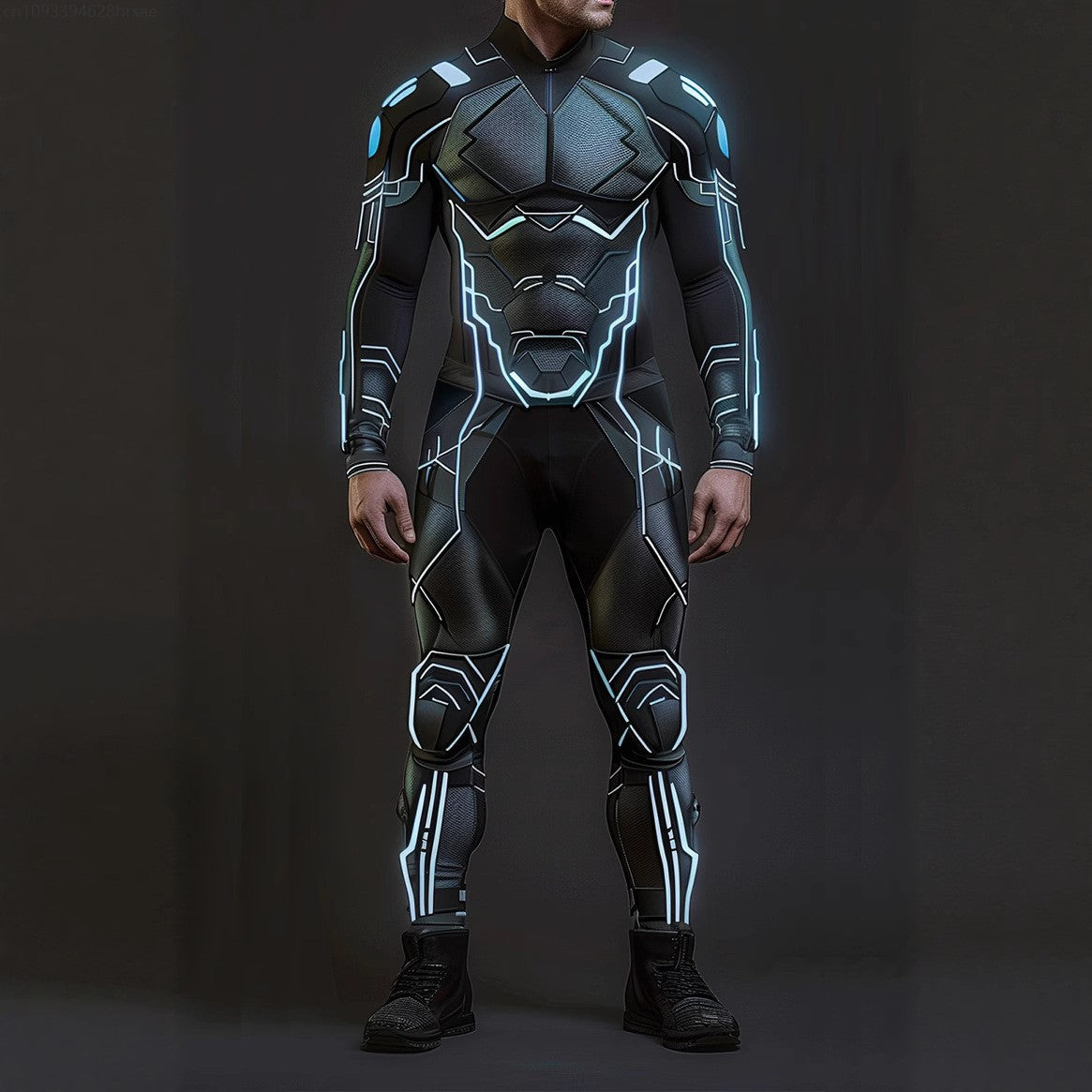 CyberPunk Men Women Mechanical Armor Jumpsuit Halloween Party Cosplay Steampunk Costume Party Fighter Elastic Bodysuits Rompers