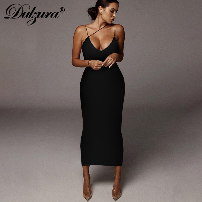 Dulzura Women Party Club Evening Streetwear Leopard Bodycon Midi Dress 2024 Summ