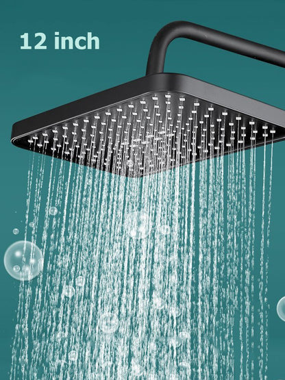 New 30cm Large Size High Pressure Overhead Rain Shower Head Large Flow Booster Rain Shower Head 360° Rotation Water Saving