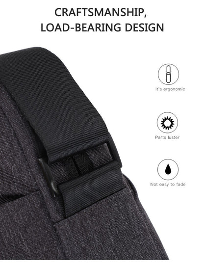 TINYAT Man's Simple Waist Bag Water Resistant Shoulder Bag Business Crossbody Bag work outdoor  for Daily Use Travel Office